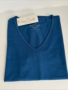 Peruvian Pima Cotton Women’s V-Neck T-Shirt - Small Sky blue color